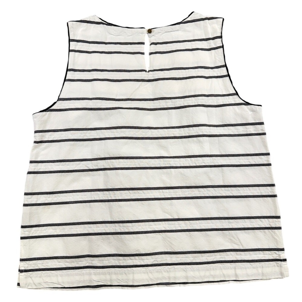 Liz Claiborne Career Womens Small Striped Sleeveless Shell Blouse Black White